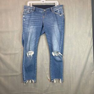 Abercrombie Jeans Women 31 12R Blue Super Skinny Ankle Distressed Stretch Casual